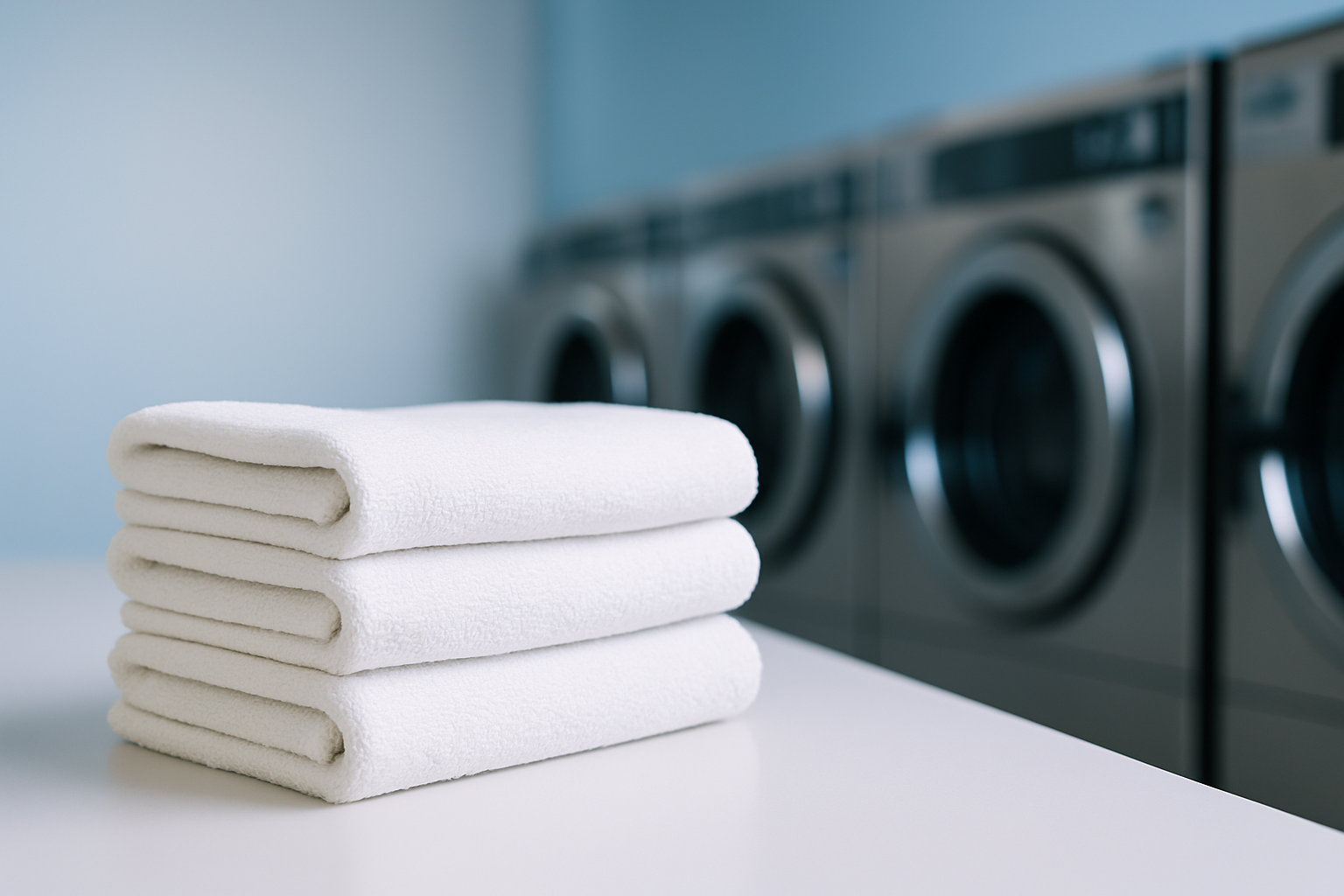 Stack of clean white towels